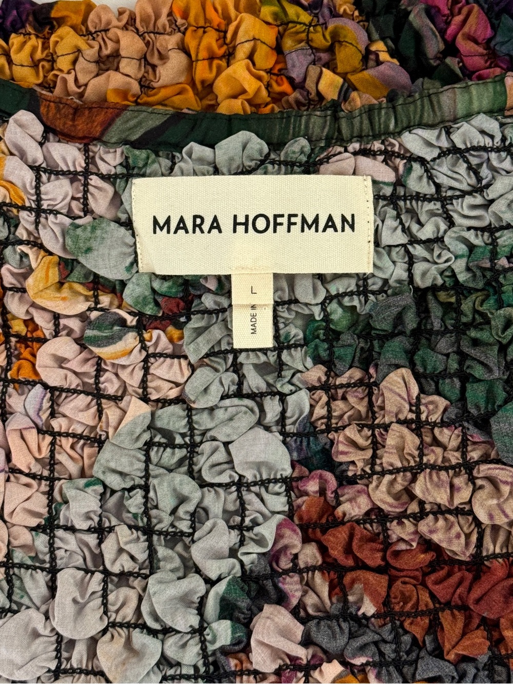 NWOT Mara Hoffman Popcorn Midi Long-Sleeve Eliza Abstract Dress - Picture 6 of 7